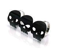 Alchemy Parts Crâne Noir Bouclier Thermique Échappement Pour Rétro Cruiser Personnalisé Projet Moto