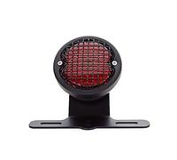 Alchemy Parts Feu stop arrière à LED vintage avec grille en maille rétro et support de plaque d'immatriculation | Idéal pour les cafés coureurs, choppers et vélos personnalisés | LED 12 V (noir)