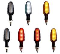 Alchemy Parts Moto Clignotant LED avant & Arrière - Intégré DRL, Arrêter & Feux Arrières x4