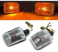 Alchemy Parts Moto Clignotants 12V Ampoule Street Motos Quads Atvs Scooters Transports Facile à Installer - Noir Avec Verre Transparent, 1 Pair