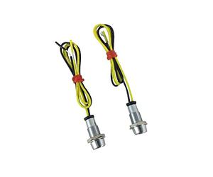 Alchemy Parts Moto Petit Micro LED Clignotants + Tableau de Bord Écran Témoin Feux - Chrome - Ambre Léger