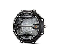 Alchemy Parts Phare LED rétro Monza pour moto | Feux de jour et clignotants intégrés | Aluminium CNC 178 mm | Idéal pour Ducati Cafe Racer ou Streetbike | Noir