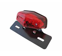 Alchemy Parts Universel LED Lucas Réplica Classique Moto Rouge Lentille Noir Support Feu Stop Arrière