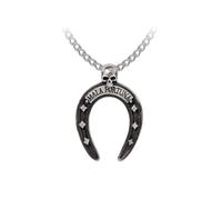 Alchemy Pendentif England - Collier talisman gothique en forme de fer à cheval et de crâne Mala Fortuna