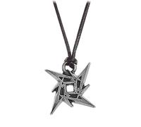 Alchemy Rocks Metallica Ninja Star Collier Cordon Ciré / Pendantif Métal Groupe Musique Rock (Noir/Argent)