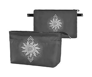 Alchemy Symbols Planet Icon Magic, Astrologie, Mystère, Occultisme Sac à main de rangement cosmétique pour femme Porte-monnaie Portable Porte-monnaie Sac à main Trousse de toilette Organiseur de sac à