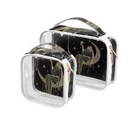 Alchemy Witch Moon Lot de 2 trousses de toilette transparentes avec fermeture éclair, sacs de voyage transparents pour articles de toilette, sacs cosmétiques en PVC transparent pour homme et femme,