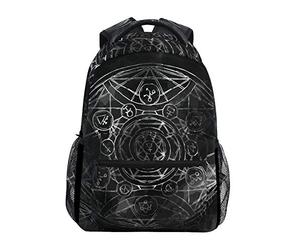 Alchimie du Zodiaque Noir Cartable Sac à Dos Ecole étudiant Scolaire d'ordinateur pour Voyage Ados Filles Garçons Enfant