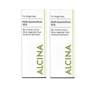 Alcina AHA Fluide pour le visage 10 % 2 x 50 ml - Affine les pores - Gras, peaux sujettes à l'acné
