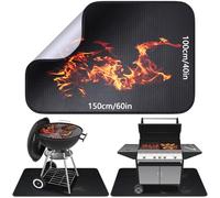 Alckijy Tapis ignifuge | Tapis anti-chaleur pliable 100*150 cm | Tapis de protection pour le sol | Tapis de grille | Plaque anti-étincelles | pour barbecue, poêles, sols, pelouses