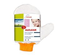 ALCLEAR 200805 Gant Cosmétique Exfoliant en Microfibre, Blanc, 15x22 cm