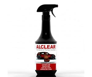 ALCLEAR 721LP Entretien du Cuir Auto, Soin de l'Intérieur pour Cuir Lisse, également parfait pour Canapé en Cuir, Nettoyant 1.000 ml avec Pulvérisateur, Application avec Chiffon Microfibre