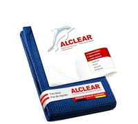 ALCLEAR 820002 Set de chiffons en microfibre 2 pièces: Chiffon pour fenêtres 60x45 cm & Chiffon sec 60x40 cm - sans traces, sans peluches - pour fenêtres, miroirs, verre, voiture, maison, salle de bai