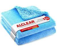 ALCLEAR 820203U_2 Lot 2 chiffons microfibre 40x40 cm - double face poils longs/courts - ultra doux, coupés ultrasons - polissage cire, entretien peinture, jantes, vitres - sans rayures ni traces