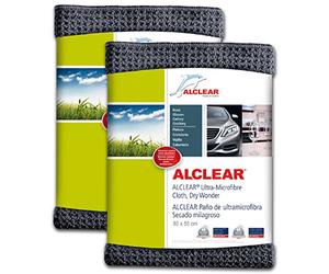 ALCLEAR 820901M Chiffon de Microfibre pour Nettoyage à Sec, 80 x 55 cm, Gris Anthracite 2 unités