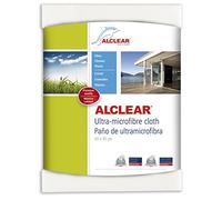ALCLEAR 950001 Chiffon en Microfibre pour vitres Idéal comme Chiffon de Nettoyage pour Voiture, Maison, fenêtres et Chrome, 40 x 45 cm, Blanc