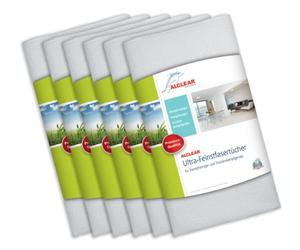 ALCLEAR 955040 Lot de 6 Chiffons en Ultra-Microfibre de Qualité Supérieure pour Nettoyeurs Vapeur Kärcher et Vapor-Star Idéal pour la Maison, le Carrelage, le Stratifié, les Coussins 50 x 40 cm Blanc