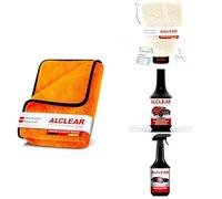 ALCLEAR® 95V02 Value Kit Außenreinigung Auto: XXL Trockentuch, Mikrofaser Waschhandschuh, Autoshampoo Konzentrat, Premium Felgenreiniger