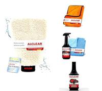 ALCLEAR® 95V07 Deep Shine Lackpflege-Set: Mikrofaser Waschhandschuh, XXL Trockentuch, Lackversiegelung Spray, Autoshampoo Konzentrat, Ultra-Mikrofaser Poliertuch
