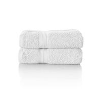 ALCLEAR - Lot de Serviettes éponge de qualité supérieure, Gamme Disponible en 6 Coloris et 5 Tailles, Coloris : Blanc, 2 Serviettes de Bain de 50 x 100 cm, Oeko-Tex Standard 100