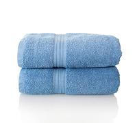 ALCLEAR- Lot de Serviettes éponge de qualité supérieure, Gamme Disponible en 6 Coloris et 5 Tailles, Coloris : Jeans Bleu, 2 Serviettes invités de 70 x 200 cm, Oeko-Tex Standard 100