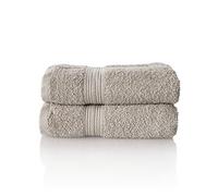 ALCLEAR - Lot de Serviettes éponge de qualité supérieure, Gamme Disponible en 6 Coloris et 5 Tailles, Coloris : Gris Argent, 2 Serviettes de Bain de 50 x 100 cm, Oeko-Tex Standard 100