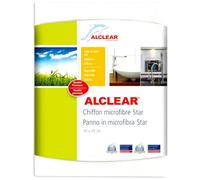 ALCLEAR 950006FI Chiffon spécial, Chiffon Microfibre Star, enlève Le tartre sur Tous Les Bords sans Produit Chimique, 40 x 45 cm Blanc
