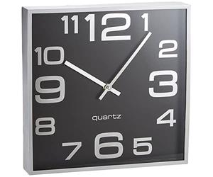 Alco-Albert 187-11 - Horloge murale argent/noir, 28,3 x 4,1 cm