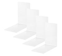 Alco-Albert 4301-10-4 - serre-livres en métal, 4 pièces, blanc, 14 x 14 x 8,5 cm, pour l'école, le bureau et la maison