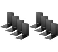 Alco-Albert 4301-11-4 - Serre-Livres en métal, 4 pièces, Noir, 14 x 14 x 8,5 cm, pour l'école, Le Bureau et la Maison (Lot de 2)