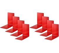 Alco-Albert 4301-12-4 - Serre-Livres en métal, 4 pièces, Rouge, 14 x 14 x 8.5 cm, pour l'école, Le Bureau et la Maison (Lot de 2)