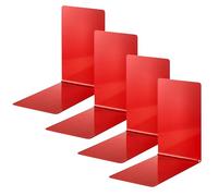 Alco-Albert 4301-12-4 - serre-livres en métal, 4 pièces, rouge, 14 x 14 x 8.5 cm, pour l'école, le bureau et la maison