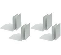 Alco-Albert 4302-10-4 - Serre-Livres en métal, 4 pièces, Blanc, 14 x 14 x 12,5 cm, pour l'école, Le Bureau et la Maison (Lot de 2)