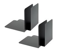 Alco-Albert 4302-10-4 - serre-livres en métal, 4 pièces, noir, 14 x 14 x 12,5 cm, pour l'école, le bureau et la maison