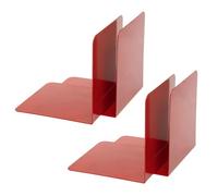 Alco-Albert 4302-10-4 - serre-livres en métal, 4 pièces, rouge, 14 x 14 x 12,5 cm, pour l'école, le bureau et la maison