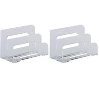 Alco-Albert 4466 Porte-lettres en acrylique avec 2 compartiments 75 x 150 x 95 mm (Lot de 2)