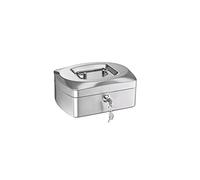 Alco-Albert 8400-36 - Petite caisse verrouillable, caisse avec plateau de comptage de pièces, 2 clés, 155 x 120 x 80 mm, argent