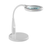 ALCO-Albert 9221 - Lampe loupe LED blanche, lentille en verre 3,5 pouces, 3 dioptries et 12 dioptries, lampe de bureau avec loupe 14 cm