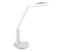 Alco-Albert 961-10 - Lampe LED pour bureau/poste de travail avec pied rond, blanc, intensité lumineuse variable, 76 LED, plastique, 15 watts, env. 20 x 20 x 46,5 cm