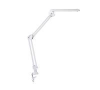 ALCO-Albert 962-10 - Lampe LED pour bureau/poste de travail avec pince de table et double bras pratique, blanc, interrupteur marche/arrêt, 20 LED, plastique, 7 watts, env. 62 x 4,5 x 50 cm