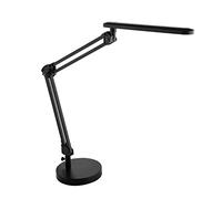 ALCO-Albert 963-11 - Lampe de bureau/de travail LED avec pied rond et double bras pratique, noir, interrupteur marche/arrêt, 20 LED, plastique, 7 watts, env. 60,7 x 16 x 44 cm
