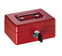 ALCO-Albert - Mini-caisse pour enfants rouge | Tirelire avec fente et serrure à cylindre, 2 clés incluses, 125 x 95 x 60 mm