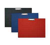 ALCO-Albert - Porte-bloc DIN A3 format paysage, bleu | Sous-main recouvert de plastique avec pince et bords arrondis, lavable