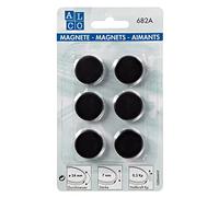 Alco de Albert 682 A11 Lot de 6 aimants ronds, noir