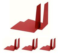 Alco Electronics Ltd ALCO - Albert 4304-12 - Serre-Livres en métal, 120 x 140 x 145 mm, Forme biseautée, 1 Paire, Rouge (Lot de 4)