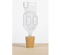 AlcoFermBrew Bouchon en Liège avec Trou + Bonde de Fermentation - Ø46/36 mm - Barboteur Plastique pour Dames-Jeannes et Bocaux