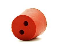 AlcoFermBrew Bouchons en Caoutchouc avec 2 Trous, Bouchons Rouges pour Fermentation et Laboratoire (38/31 mm)