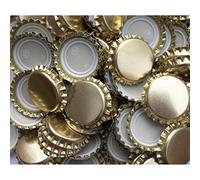 AlcoFermBrew Capsules Couronne Or 100 pcs - Bouchons 26mm pour Bouteilles de Bière, Capsules Métalliques pour Brassage Maison