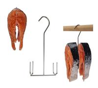 AlcoFermBrew Crochets pour Fumer la Viande et Le Poisson (5 x Crochet de Fumage Double pour Tranches de Poisson)