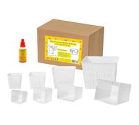 AlcoFermBrew Lot de 30 moules à fromage - Moule à fromage carré, Moule à fromage en plastique pour fromage à pâte molle, Présure